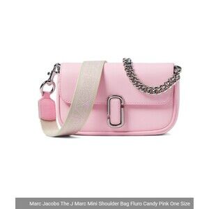 NWT Marc Jacobs The J Marc Mini Shoulder Bag Fluro Candy Pink H967L03FA22-691